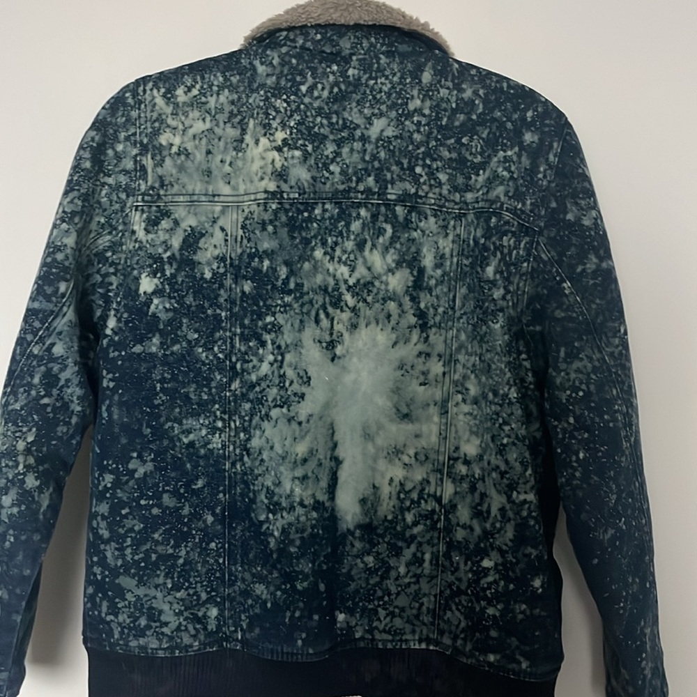 Fall Custom Carhartt Hand-Dyed Veronica Beard Inspired Denim Sherpa Jacket, NWT - Picture 7 of 7